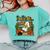 Ghost Library Reading Books Halloween Librarian Teacher Comfort Colors Sweatshirt Chalky Mint