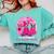 Ghost And Witch Boston Terrier Dog In October We Wear Pink Comfort Colors Sweatshirt Chalky Mint