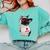 Girls I Heart Mom Love Mama Boston Terrier Dog Lover Comfort Colors Sweatshirt Chalky Mint