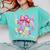 Groovy Teacher Cute Coquette Bow Flower Retro Back To School Comfort Colors Sweatshirt Chalky Mint