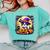 Halloween Boston Terrier Dog Breed With Jack O' Lantern Art Comfort Colors Sweatshirt Chalky Mint