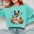 Halloween Boston Terrier Ghost Comfort Colors Sweatshirt Chalky Mint