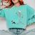 Halloween Boston Terrier And Skeleton Comfort Colors Sweatshirt Chalky Mint