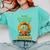 Halloween Teacher Librarian Monster Reading Books Men Women Kids Comfort Colors Sweatshirt Chalky Mint
