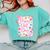 Happy Dot Day Bow Coquette For Teacher Girls Comfort Colors Sweatshirt Chalky Mint