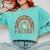Happy Fri-Yay Friday Lovers Fun Teacher Leopard Rainbow Men Women Girls Kids Comfort Colors Sweatshirt Chalky Mint