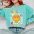 Happy Fri-Yay Groovy Teacher Friday Weekend Fri Yay Comfort Colors Sweatshirt Chalky Mint