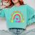 Kindergarten Rainbow Girls Boys Teacher First Day Of School Comfort Colors Sweatshirt Chalky Mint