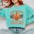 One Thankful Teacher Thanksgiving Retro Groovy Fall Teachers Comfort Colors Sweatshirt Chalky Mint