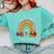 One Thankful Teacher Thanksgiving Turkey Rainbow Fall Comfort Colors Sweatshirt Chalky Mint One Thankful Teacher Thanksgiving Turkey Rainbow Fall Comfort Colors Sweatshirt Chalky Mint