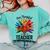 One Thankful Teacher Thanksgiving TurkeyCute Pencil Comfort Colors Sweatshirt Chalky Mint