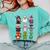 Pig Spooky Ghost Witch Boo-Jee Horror Pumpkin Pig Halloween Comfort Colors Sweatshirt Chalky Mint