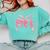Preppy Pre k Back To School Pre-k Teachers Girls Cute Bow Comfort Colors Sweatshirt Chalky Mint