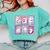 Preppy Spooky Teacher Halloween Ghost Coquette Bow Autumn Comfort Colors Sweatshirt Chalky Mint