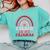 Rainbow Retro Homeschool Mom Teacher I Teach In My Pajamas Comfort Colors Sweatshirt Chalky Mint