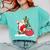 Santa Ugly Christmas Tree Lights Boston Terrier Dog Lover Comfort Colors Sweatshirt Chalky Mint