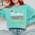 Santa's Favorite Pre-K Teacher Christmas Santa Hat Lights For Men Women Kids Comfort Colors Sweatshirt Chalky Mint