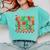 Santas Favorite Teacher Retro Groovy Christmas Xmas Women Comfort Colors Sweatshirt Chalky Mint