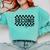 Second Grade Checkered Teacher 1st Day Back To School Women Comfort Colors Sweatshirt Chalky Mint