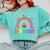Second Grade Rainbow Girls Boys Teacher Team 2nd Grade Squad Comfort Colors Sweatshirt Chalky Mint
