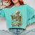 Skeleton Book Floral Skull Halloween Teacher Costume Comfort Colors Sweatshirt Chalky Mint