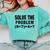 Solve The Problem 9×74 Math Teacher Comfort Colors Sweatshirt Chalky Mint