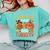 I Teach The Cutest Little Turkeys Teacher Thanksgiving Comfort Colors Sweatshirt Chalky Mint