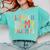 I Teach In My Pajamas Retro Groovy Teacher Humor Comfort Colors Sweatshirt Chalky Mint