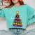 Teacher Crayon Christmas Tree Lights Student School Xmas Comfort Colors Sweatshirt Chalky Mint