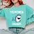 Teacher Shark Teaching Back To School Kindergarten Comfort Colors Sweatshirt Chalky Mint
