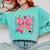 Teaching Is A Work Of Heart Pencil Bow Teacher Valentine Comfort Colors Sweatshirt Chalky Mint