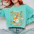 Team TK Crew Preppy Coquette Bow Pumpkin Fall TK Teacher Comfort Colors Sweatshirt Chalky Mint