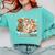 Trick Or Teach Groovy Teacher Halloween Floral Ghost Comfort Colors Sweatshirt Chalky Mint