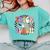 Trick Or Teach Retro Groovy Halloween Teacher Comfort Colors Sweatshirt Chalky Mint