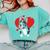 Valentine's Day Boston Terrier Heart Comfort Colors Sweatshirt Chalky Mint