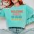 Welcome Back I'm Glad You'Re Here Retro Teacher Greeting Comfort Colors Sweatshirt Chalky Mint