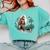 Whimsical Forest Adventures Sasquatch Bigfoot Walking Boston Terrier Dog Lovers Comfort Colors Sweatshirt Chalky Mint