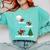 Xmas Lighting Tree Santa Riding Boston Terrier Christmas Comfort Colors Sweatshirt Chalky Mint