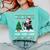 Xmas Tree Lighting Santa Riding Boston Terrier Christmas Comfort Colors Sweatshirt Chalky Mint