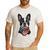 Boston Terrier American Flag Men's Casual T-Shirt White