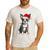Boston Terrier Christmas Santa Hat Tree Lights Pajama Men's Casual T-Shirt White