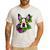 Boston Terrier In Day Of The Dead Sugar Skull Dog Men's Casual T-Shirt White