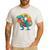 Boston Terrier Dog Riding Dinosaur T Rex Boys Men's Casual T-Shirt White