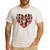Boston Terrier Heart Valentine Boston Terrier Men's Casual T-Shirt White