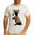 Boston Terrier Lover I Love Mom Tattoo Leopard Men's Casual T-Shirt White