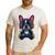 Boston Terrier Lovers Gaming Headphones Boston Terrier Men's Casual T-Shirt White