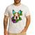 Boston Terrier In Red Day Of The Dead Sugar Skull Dog Men's Casual T-Shirt White
