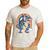 Boston Terrier Riding Dinosaur T-Rex Boys Kids Rainbow Men's Casual T-Shirt White