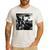 Boston Terrier Graphic Selfie With UFOs Weird Aliens Men's Casual T-Shirt White