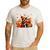 Boston Terrier Thanksgiving Leopard Pumpkins Fall Leaves Men's Casual T-Shirt White